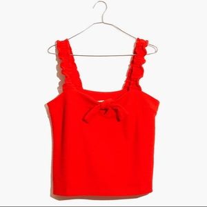 NWT Madewell Small Red Tank Top with Bow